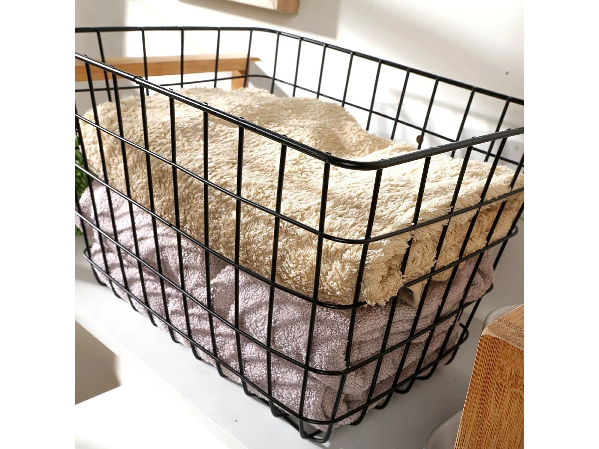 Panier filaire noir moyen modèle  - H23 cm