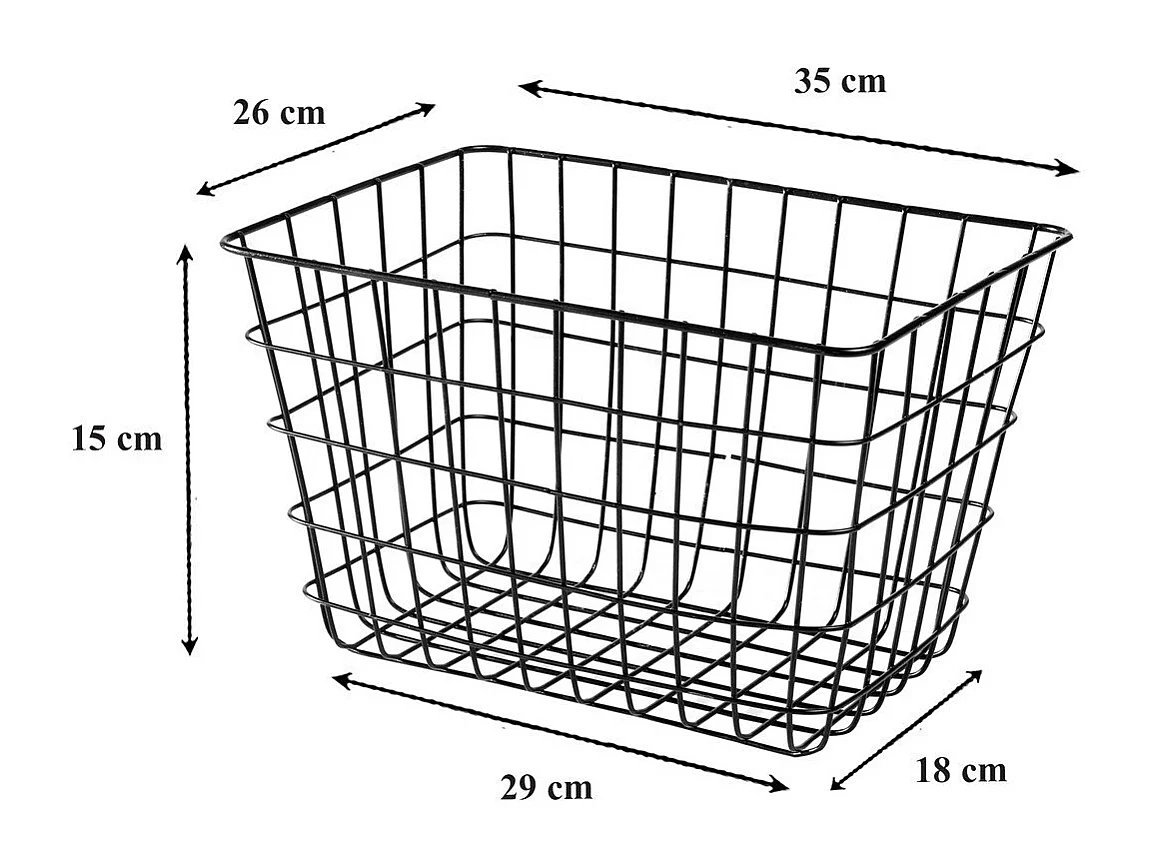 Panier filaire noir moyen modèle  - H23 cm