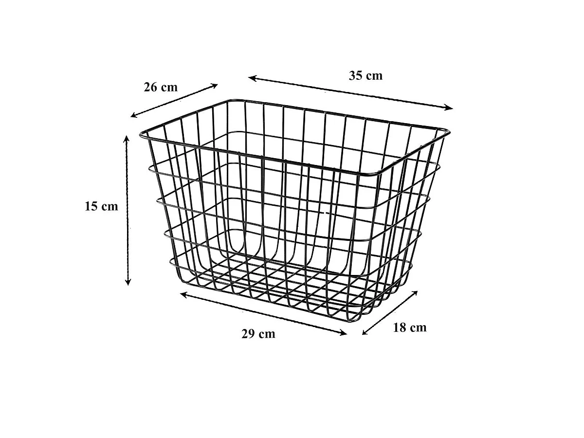 Panier filaire noir moyen modèle  - H23 cm