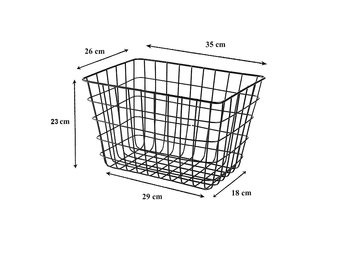 Panier filaire noir moyen modèle  - H23 cm