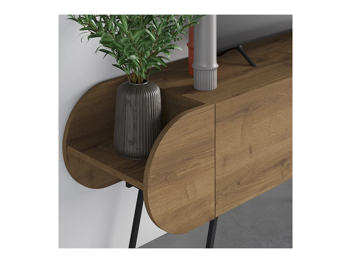 Meuble TV 2 portes avec pieds en métal L194,5 cm - SALUSO