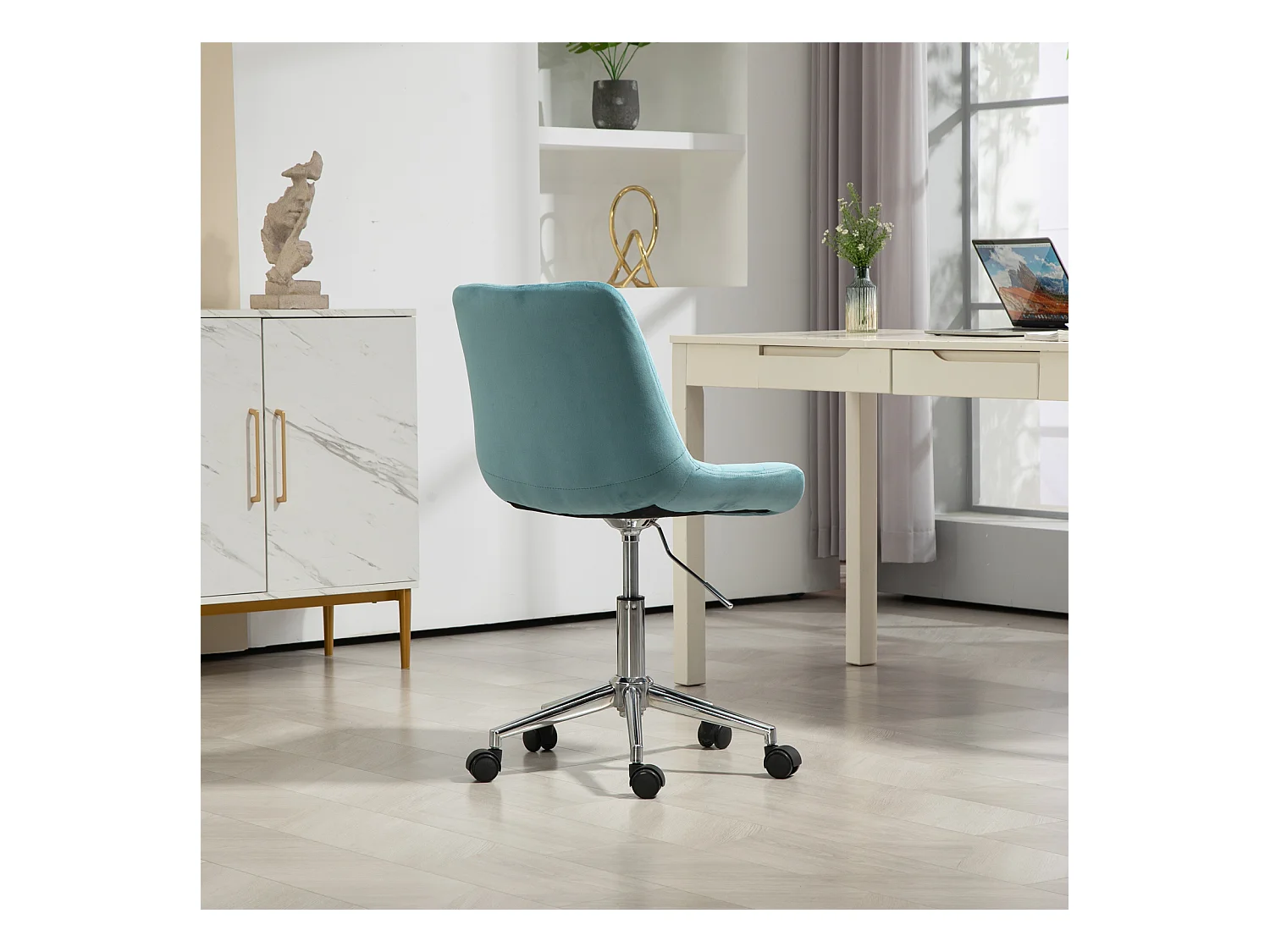Chaise de bureau SVITA MICKY pour enfants, chaise de bureau réglable en hauteur, chaise pivotante, bleu clair