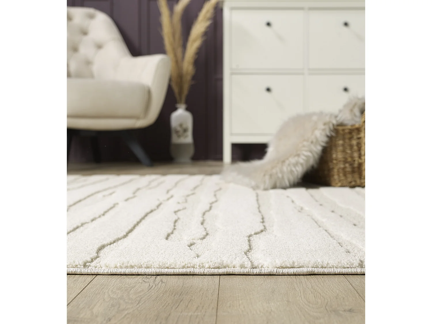 Tapis Everest moderne design - Crème - 140 x 200 cm