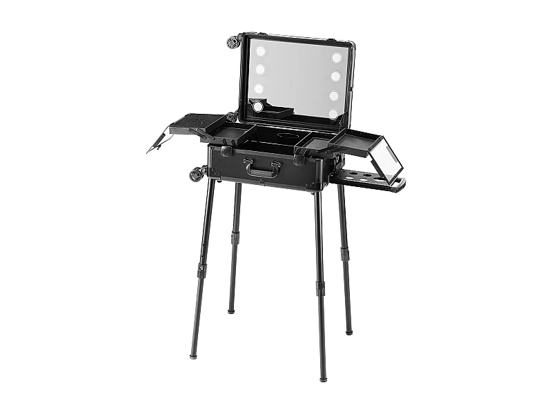 Valise de Maquillage à Roulettes SucceBuy, Mallette de Maquillage avec Serrure, Roulettes Pivotantes 360° sur Pied pour le Studio d’Artiste Professionnel