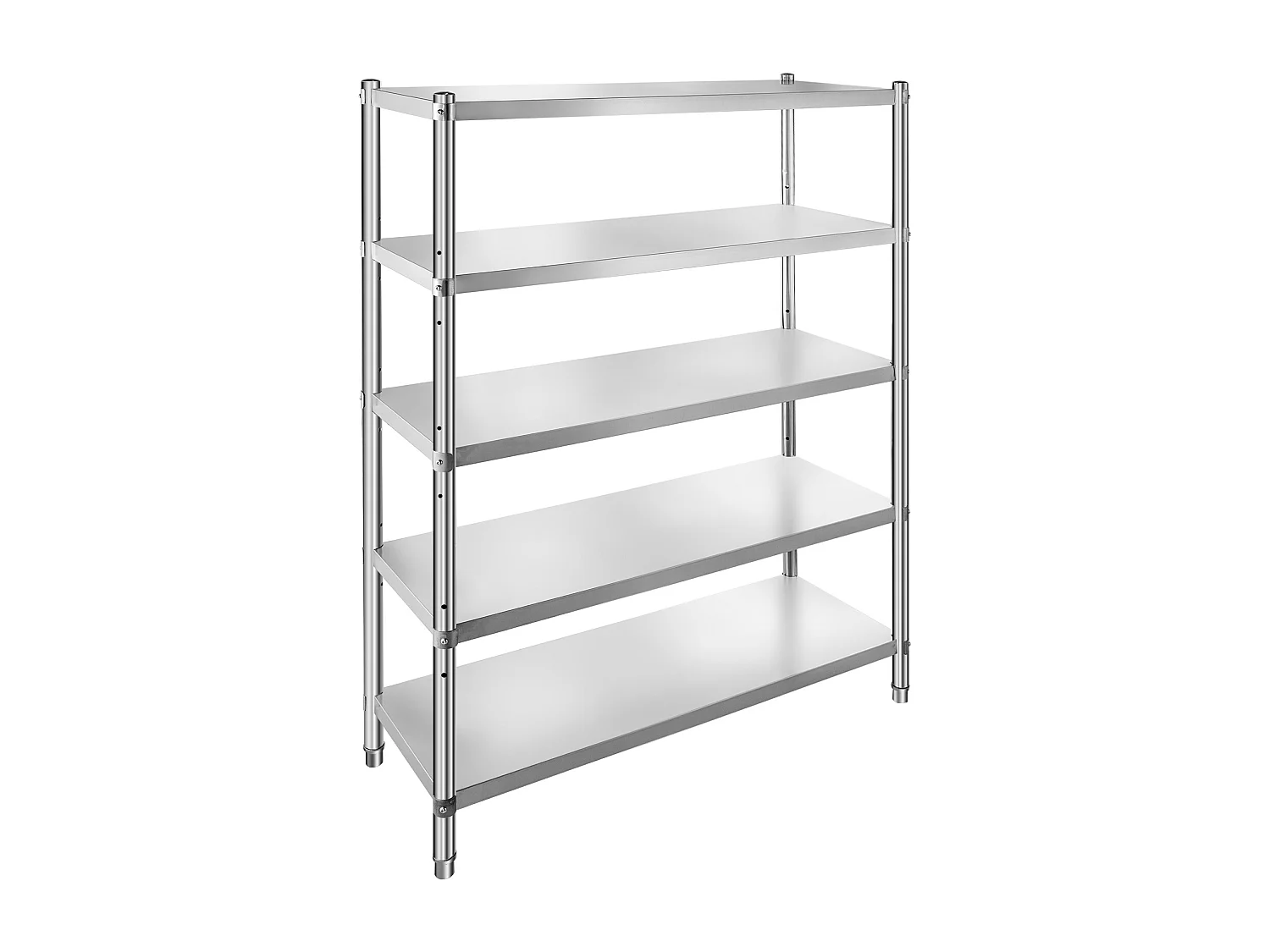 Desserte de Cuisine, Étagère de Cuisine,  Étagère en acier inoxydable à 5 niveaux, étagères de rangement réglables (Étagères de Rangement Réglables)