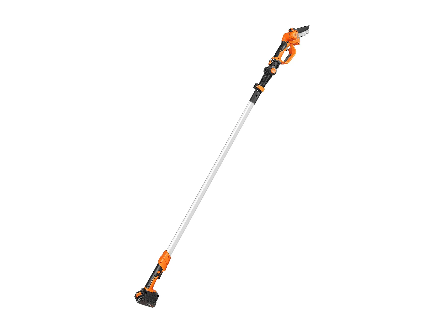 Scie à Perche Sans Fil 2-en-1 SucceBuy, 20V 2Ah Battery, avec Batterie et Couvercle Lame pour Couper Branches Arbres