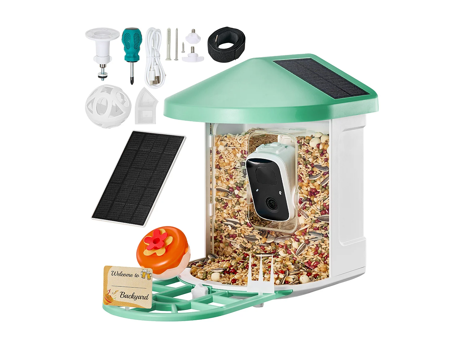 Mangeoire à Oiseaux SucceBuy Intelligente, Caméra, IA plus de 10 000 Espèces, Solaire