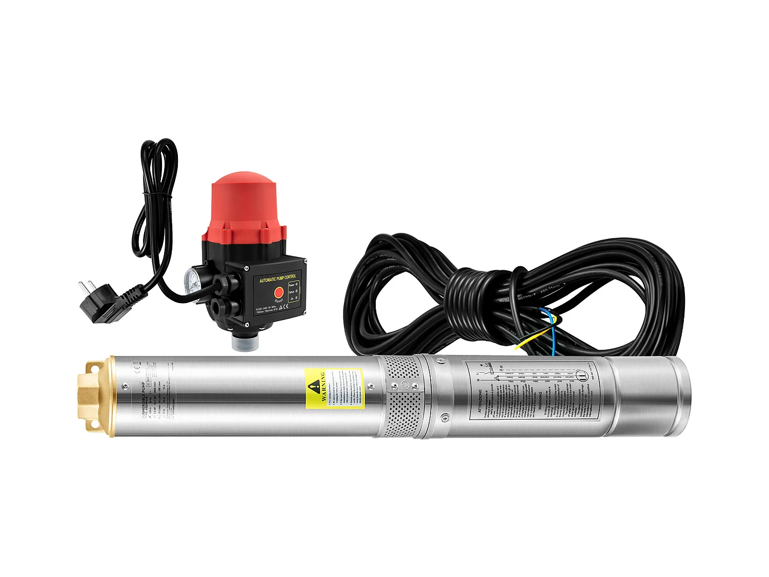 Pompe Submersible pour Forages Profonds SucceBuy, Acier Inoxydable, 750 W, 105 L/min, pour la Maison et l’Irrigation Industrielle