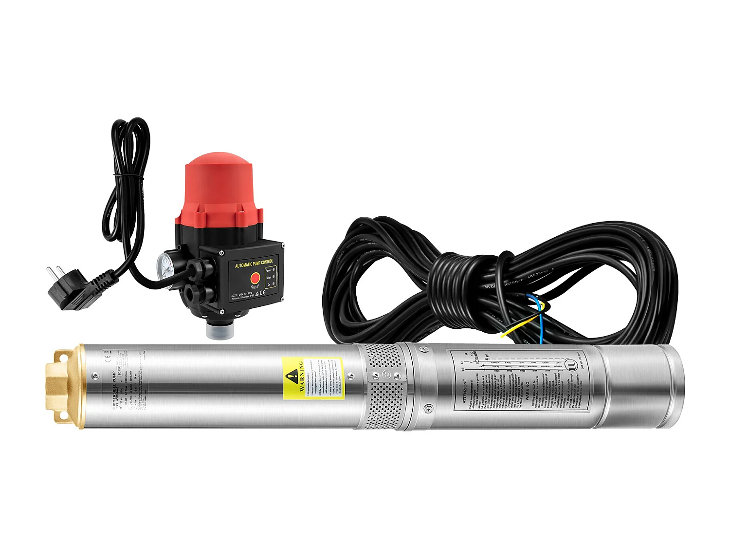 Pompe Submersible pour Forages Profonds SucceBuy, Acier Inoxydable, 750 W, 105 L/min, pour la Maison et l’Irrigation Industrielle
