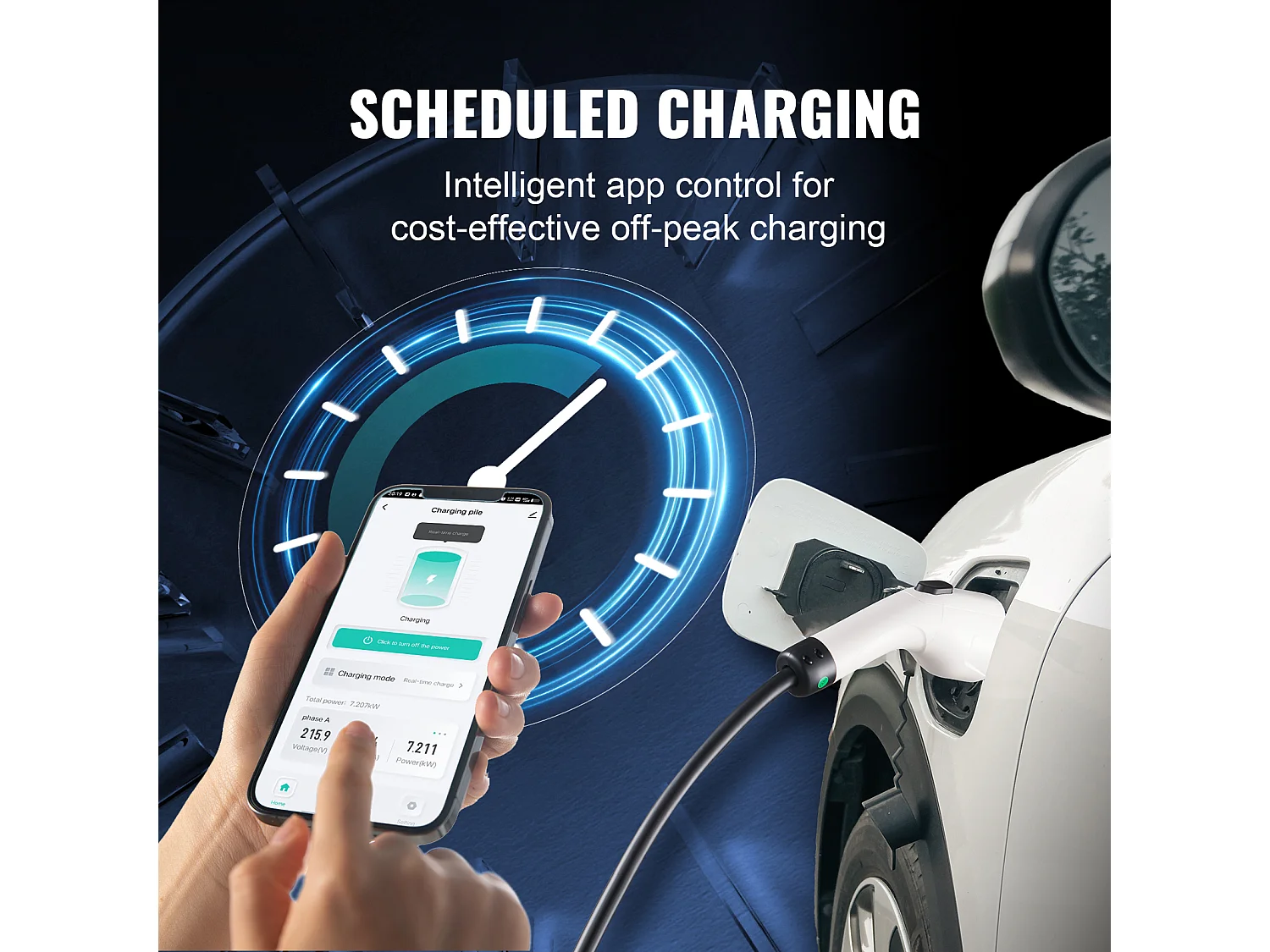 Chargeur Portable SucceBuy pour Véhicule Électrique (VE), Type 2, Prise CEE 7/7, 16A, 220-240V, Câble de Charge pour VE