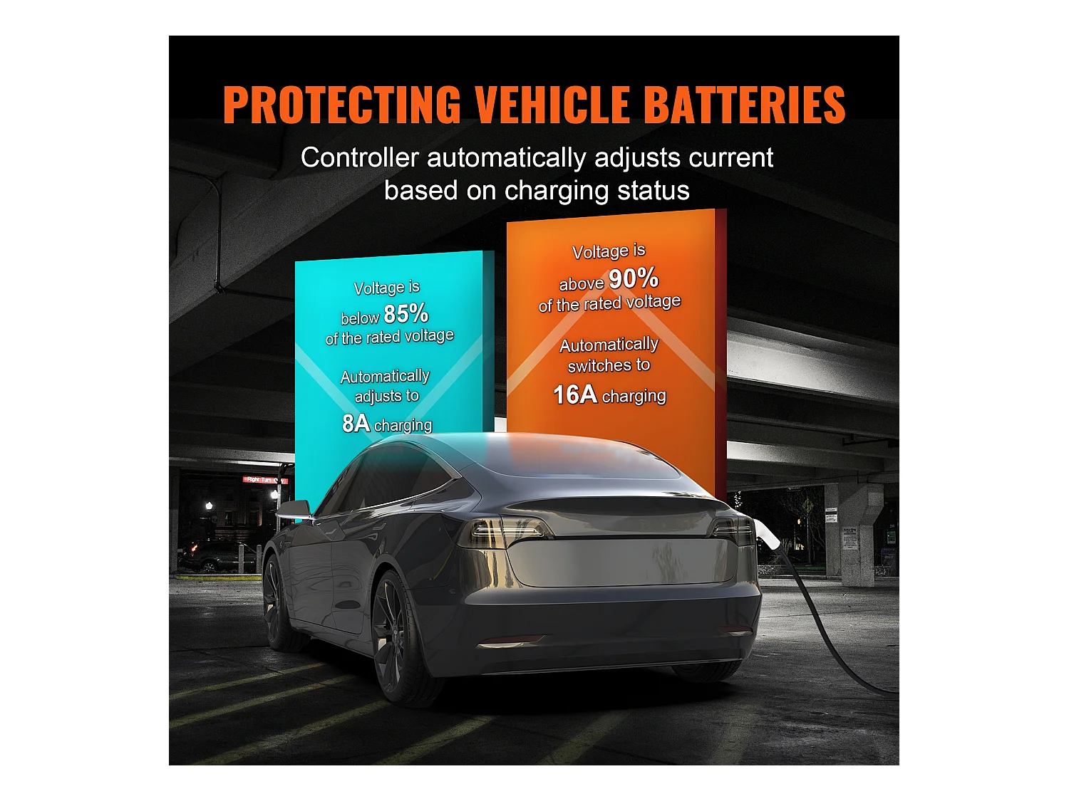 Chargeur Portable EV SucceBuy, Type 2, Prise CEE 7/7, 16A, 3,7 kW, avec Sac de Rangement et Crochet de Câble de Charge