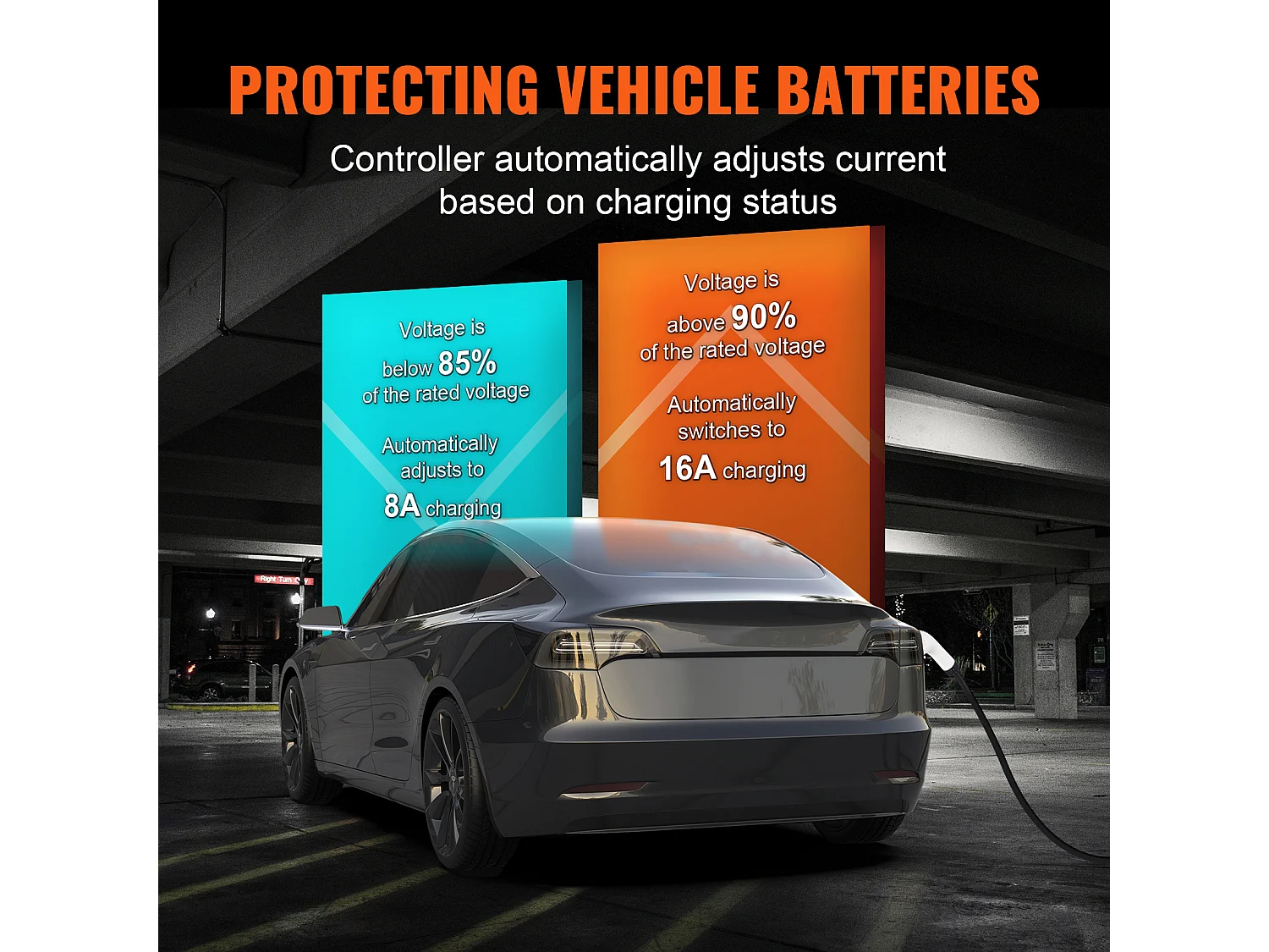 Chargeur Portable EV SucceBuy, Type 2, Prise CEE 7/7, 16A, 3,7 kW, avec Sac de Rangement et Crochet de Câble de Charge