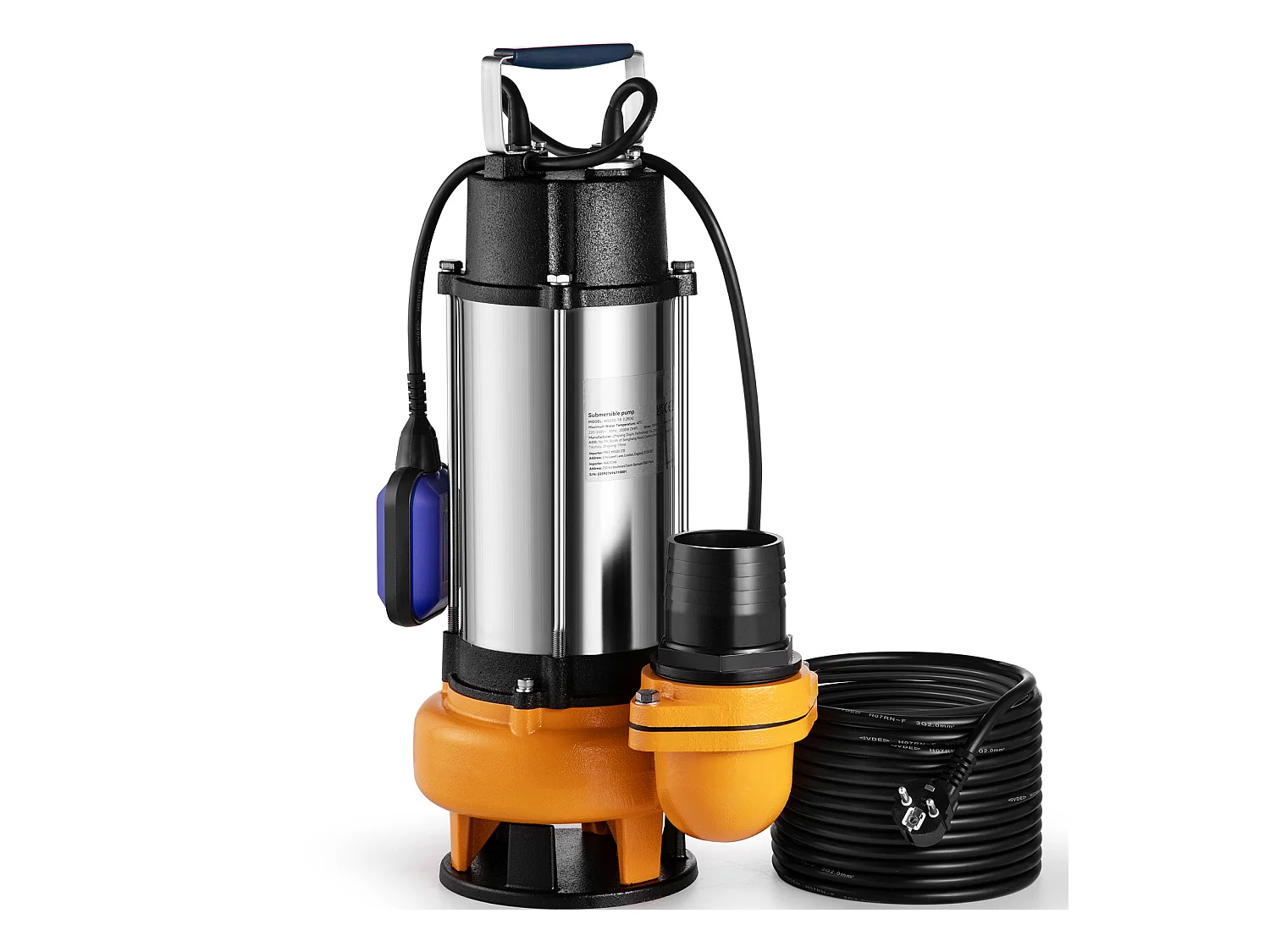 Pompe à Eau SucceBuy Submersible 2200W SucceBuy, pour Les Eaux Sales, Les Inondations, Les Piscines, Les Étangs de Jardin