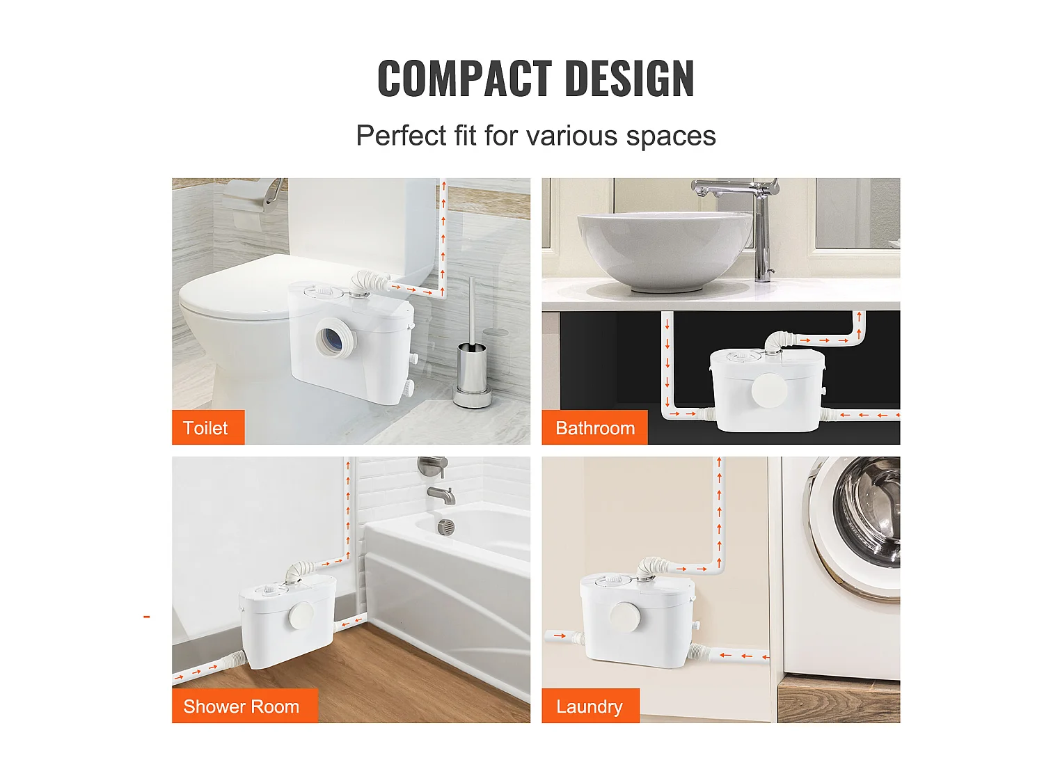 Pompe D'élimination de Broyeur SucceBuy 700 W 3 Entrées D'eau Sous-Sol Cuisine Salle de Bain