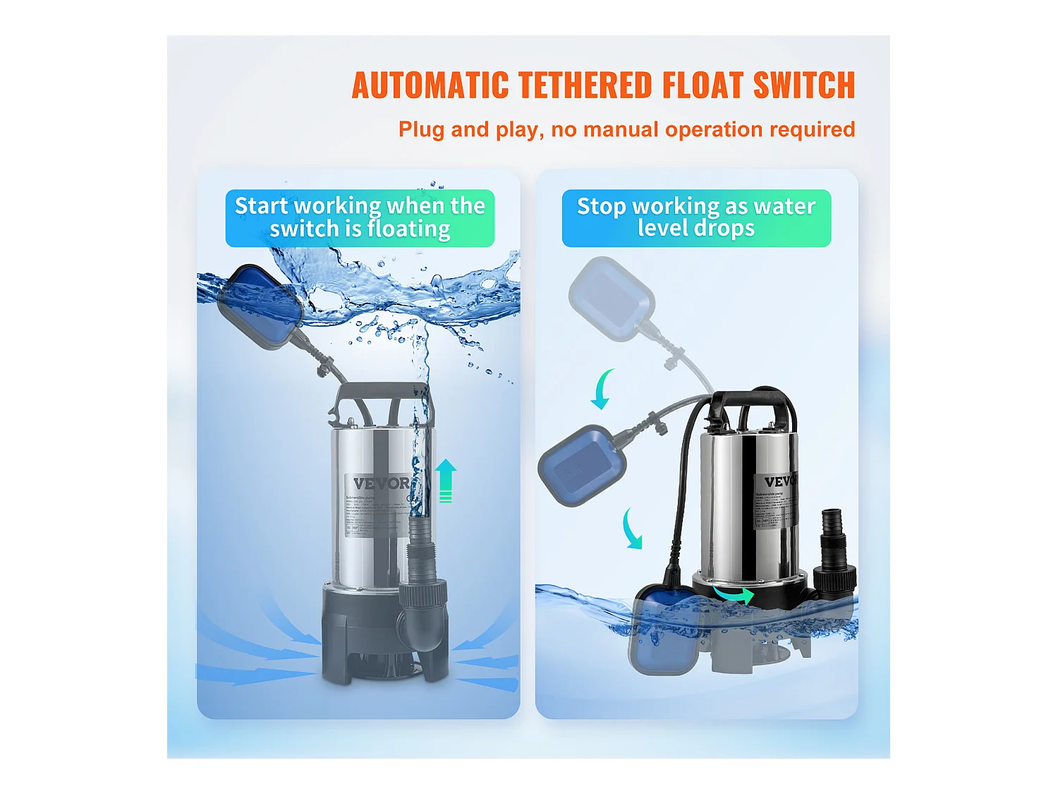 Pompe à Eau SucceBuy Sale Submersible 1100 W pour Inondations, Piscines, Jardin, Étang