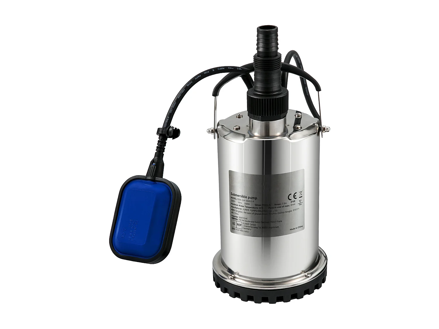 Pompe à Eau Submersible SucceBuy, 550 W, Eau Propre pour Inondations, Piscines, Jardins