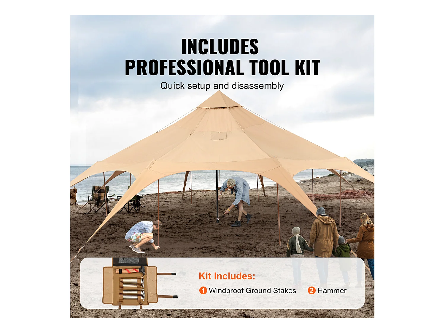 Tente Cloche en Toile SucceBuy 5 M/16,4 Pi, Tente/Tonnelle de Camping 4 Saisons avec Prise pour Poêle