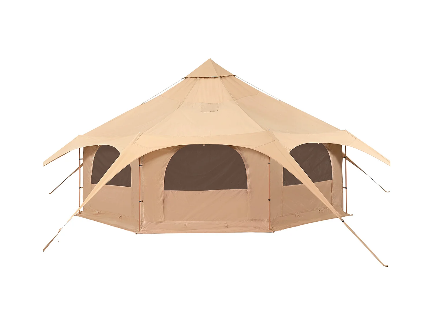 Tente Cloche en Toile SucceBuy 5 M/16,4 Pi, Tente/Tonnelle de Camping 4 Saisons avec Prise pour Poêle