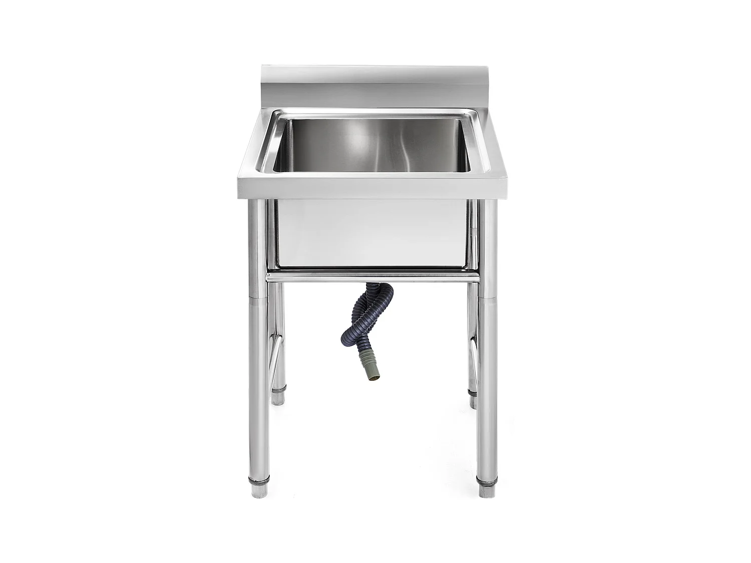 Évier en Acier Inoxydable à 1 Compartiment SucceBuy, 93x61x60cm, pour Faire la Plonge Cuisine de Restaurants, Salle de Bain, Garages