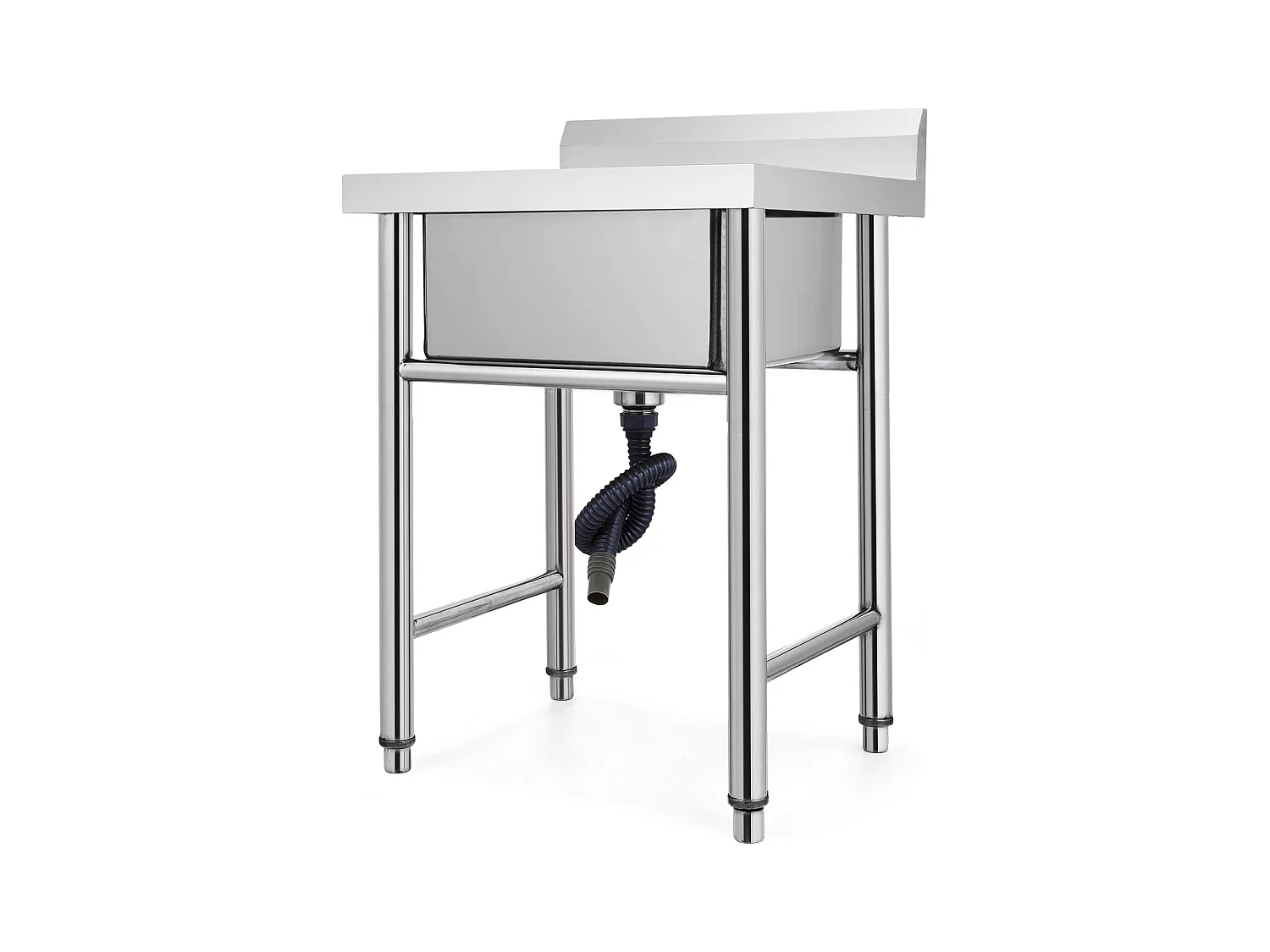 Évier en Acier Inoxydable à 1 Compartiment SucceBuy, 93x61x60cm, pour Faire la Plonge Cuisine de Restaurants, Salle de Bain, Garages