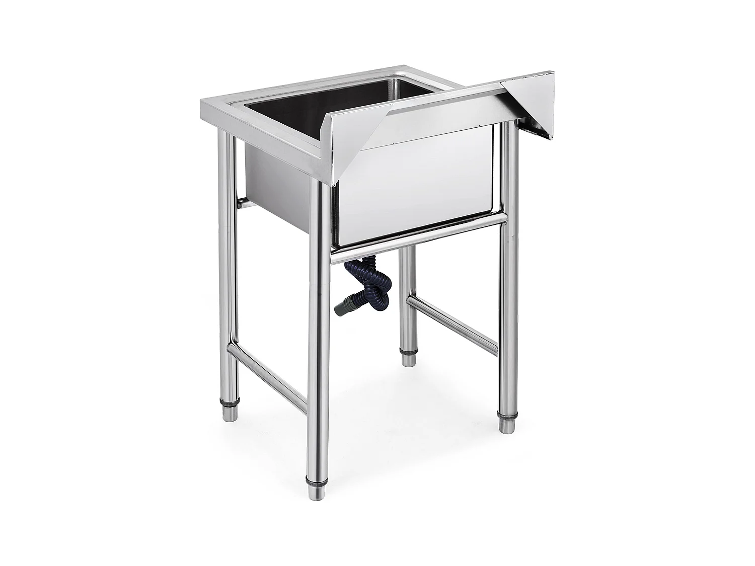 Évier en Acier Inoxydable à 1 Compartiment SucceBuy, 93x61x60cm, pour Faire la Plonge Cuisine de Restaurants, Salle de Bain, Garages