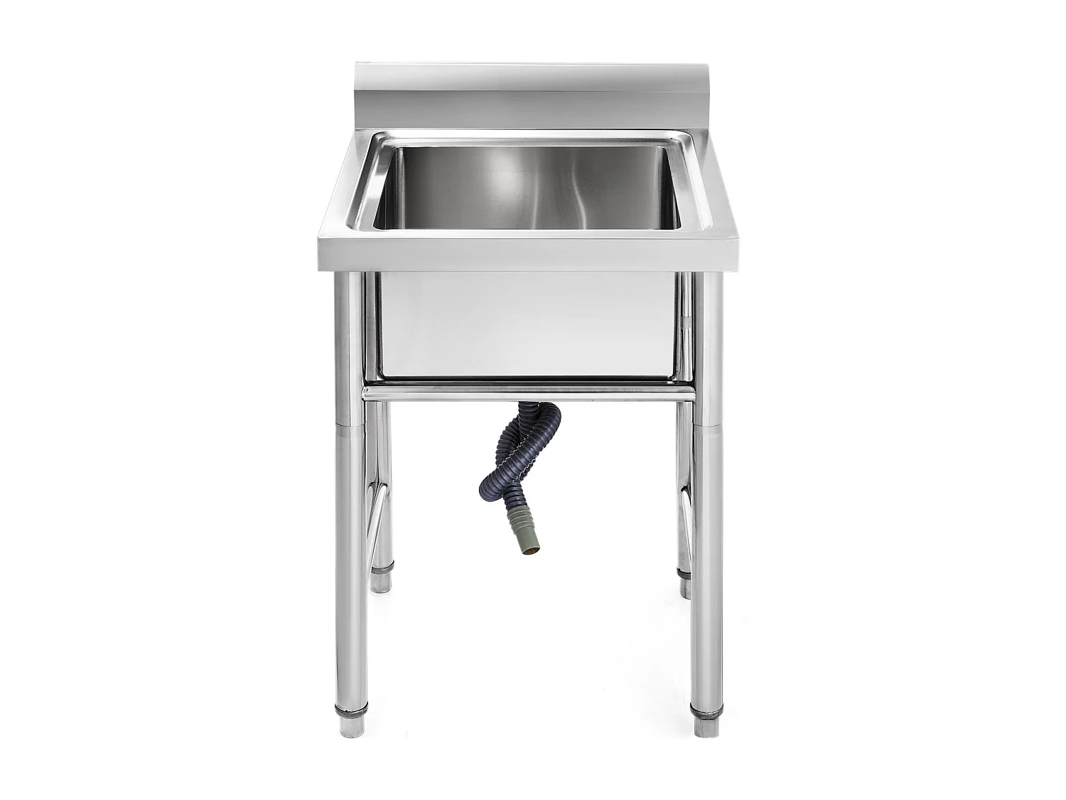 Évier en Acier Inoxydable à 1 Compartiment SucceBuy, 93x61x60cm, pour Faire la Plonge Cuisine de Restaurants, Salle de Bain, Garages