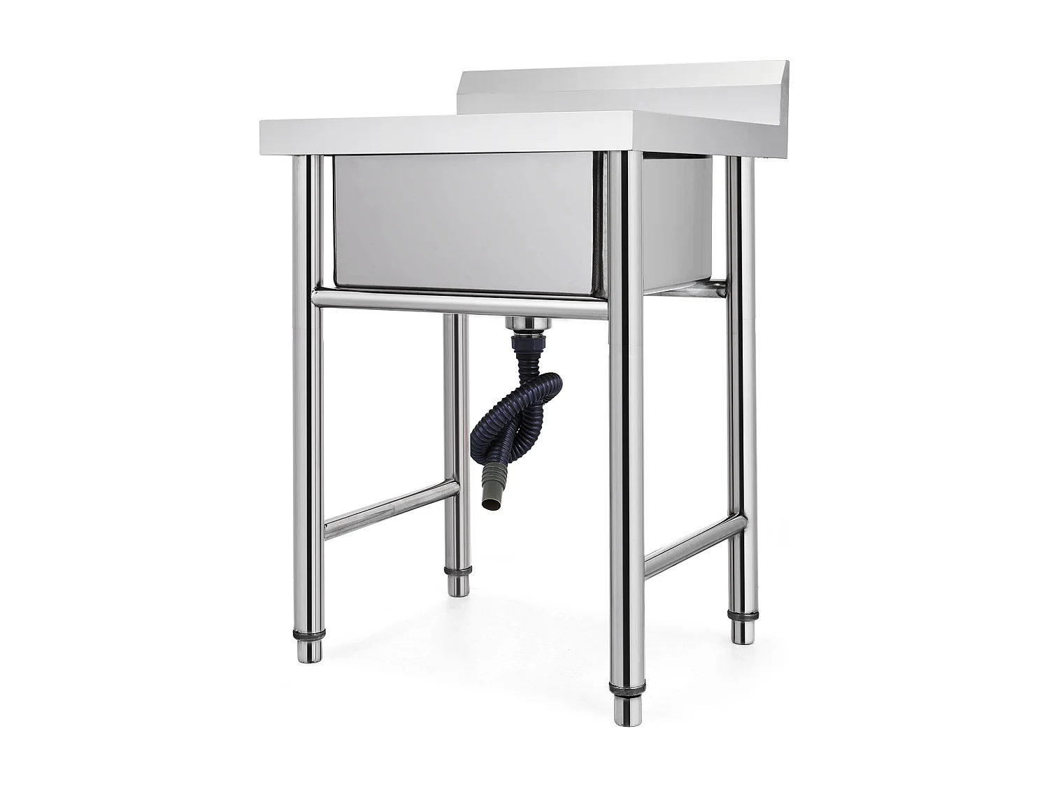 Évier en Acier Inoxydable à 1 Compartiment SucceBuy, 93x61x60cm, pour Faire la Plonge Cuisine de Restaurants, Salle de Bain, Garages