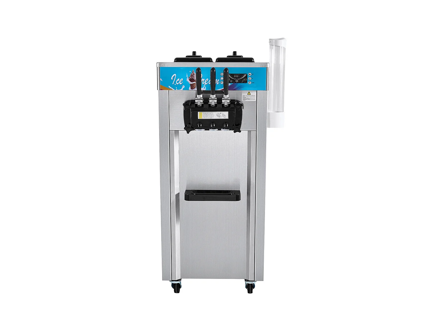 Machine à Crème Glacée Molle Commerciale SucceBuy, 21 - 31 L/H, 1500 W, 3 Saveurs, 2x5,5 L, pour Yaourt, Café et Snack-Bar