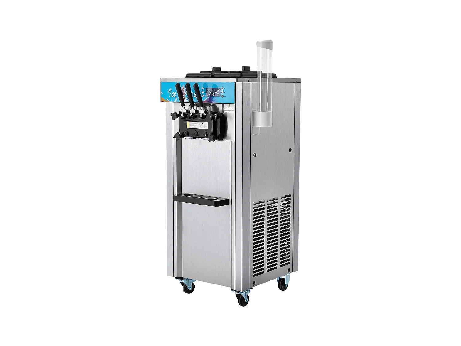 Machine à Crème Glacée Molle Commerciale SucceBuy, 21 - 31 L/H, 1500 W, 3 Saveurs, 2x5,5 L, pour Yaourt, Café et Snack-Bar