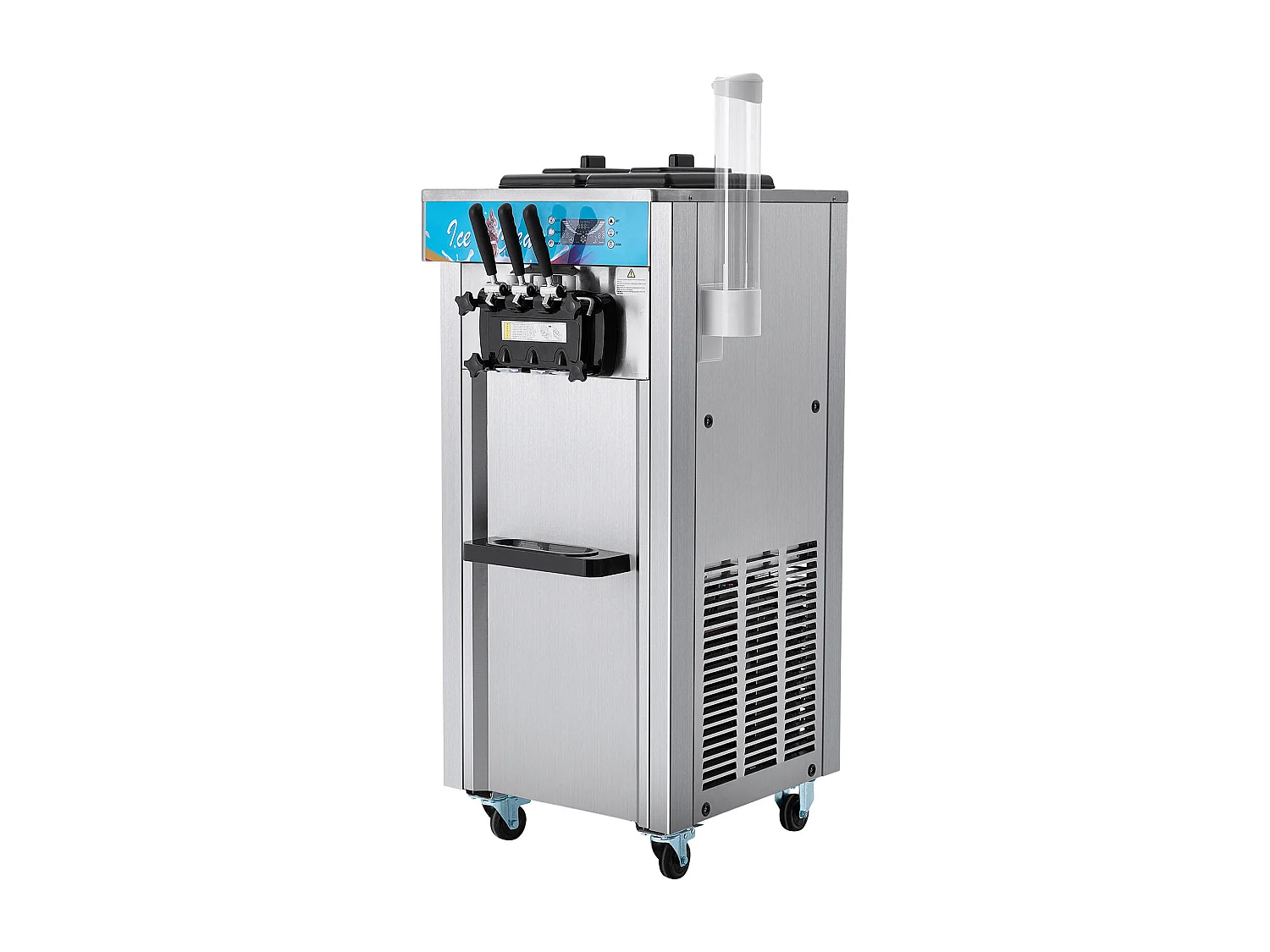 Machine à Crème Glacée Molle Commerciale SucceBuy, 21 - 31 L/H, 1500 W, 3 Saveurs, 2x5,5 L, pour Yaourt, Café et Snack-Bar