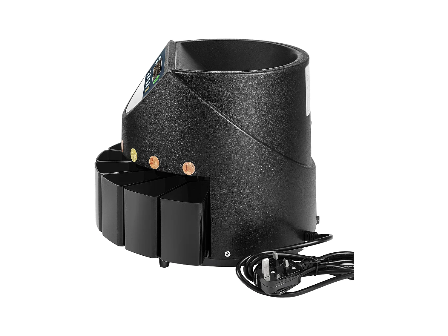 Clasificadora Automática SucceBuy de Monedas de Euros, 220 V / 50 Hz, Clasificador de Monedas Aproximadamente 300 Monedas / Min, con 8 Cajas de Recogida