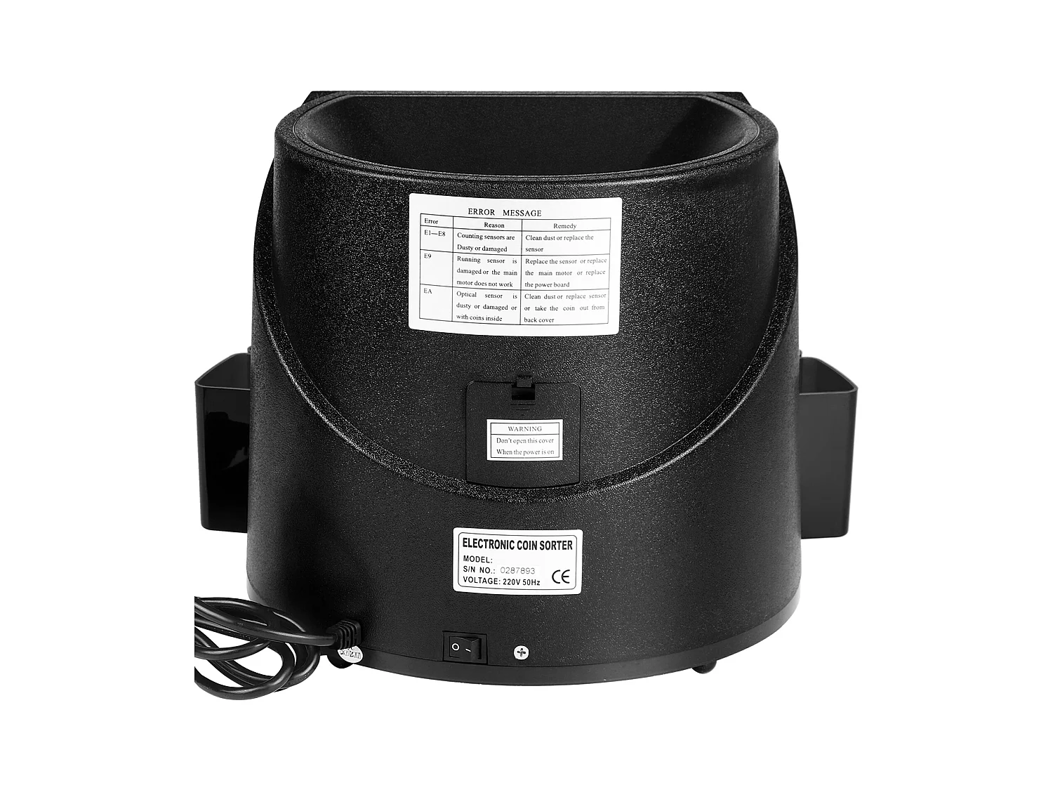 Clasificadora Automática SucceBuy de Monedas de Euros, 220 V / 50 Hz, Clasificador de Monedas Aproximadamente 300 Monedas / Min, con 8 Cajas de Recogida