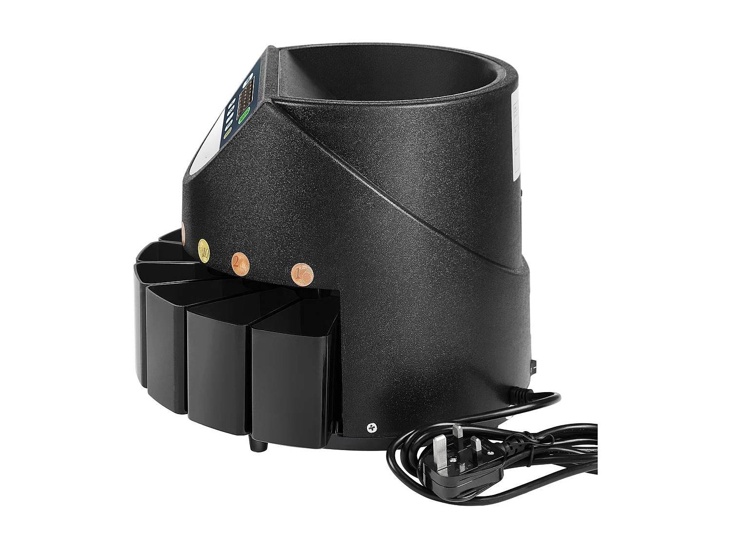 Trieuse Automatique SucceBuy de Pièces d'Euros, 220 V / 50 Hz, Trieur de Pièces Environ 300 Pièces / Min, avec 8 Boîtes de Collecte