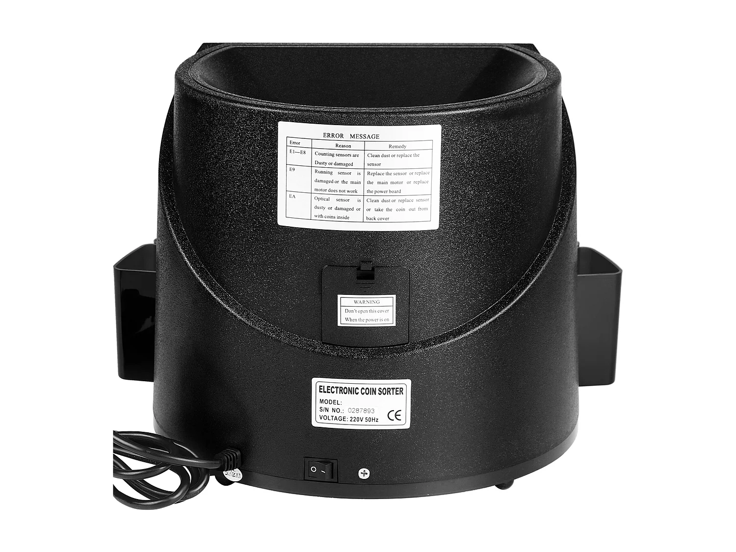 Trieuse Automatique SucceBuy de Pièces d'Euros, 220 V / 50 Hz, Trieur de Pièces Environ 300 Pièces / Min, avec 8 Boîtes de Collecte