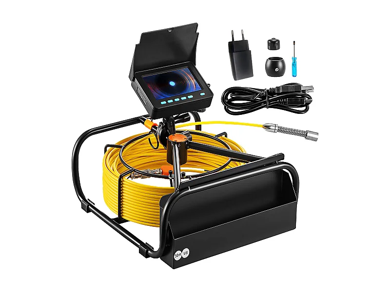 Cámara SucceBuy Cámara de Alcantarillado de 30 m y 4,3 Pulgadas con 6 LED Ajustables y Tarjeta de 16 GB