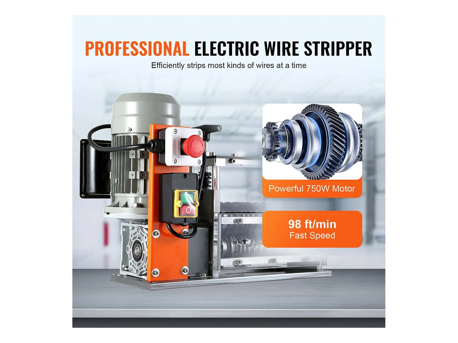 Machine à Dénuder SucceBuy Machine à Dénuder Électrique 0.06''-1.26'' Câble en Cuivre Visuel