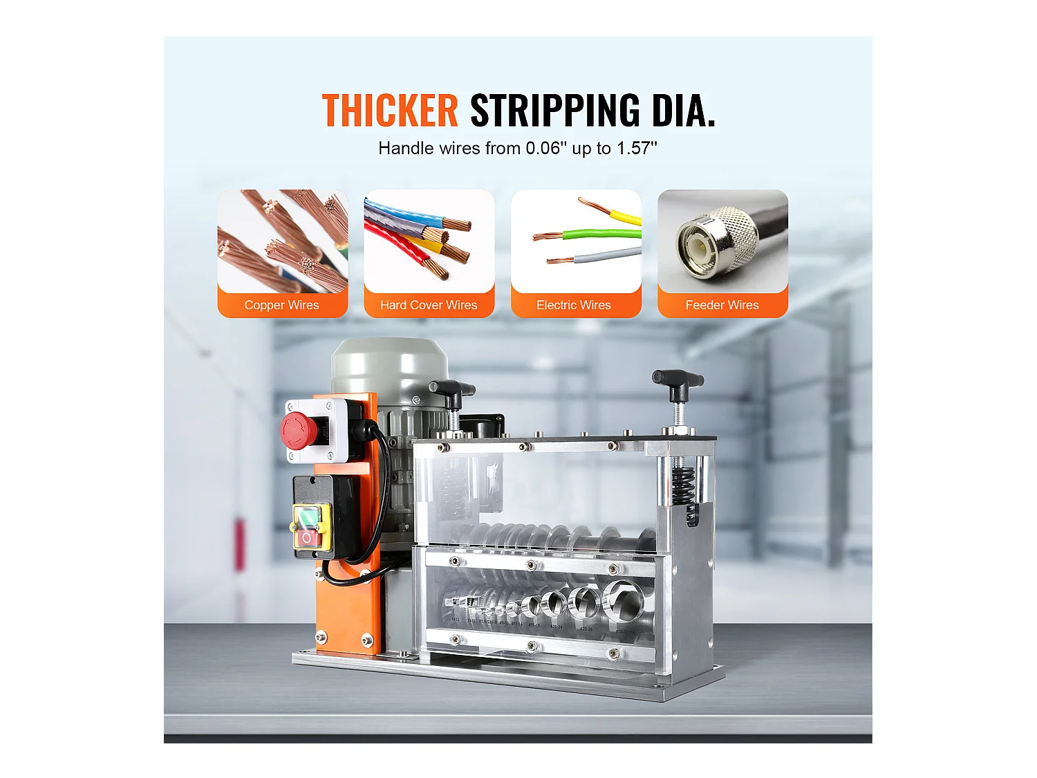 Machine à Dénuder SucceBuy Machine à Dénuder Électrique 0.06''-1.26'' Câble en Cuivre Visuel