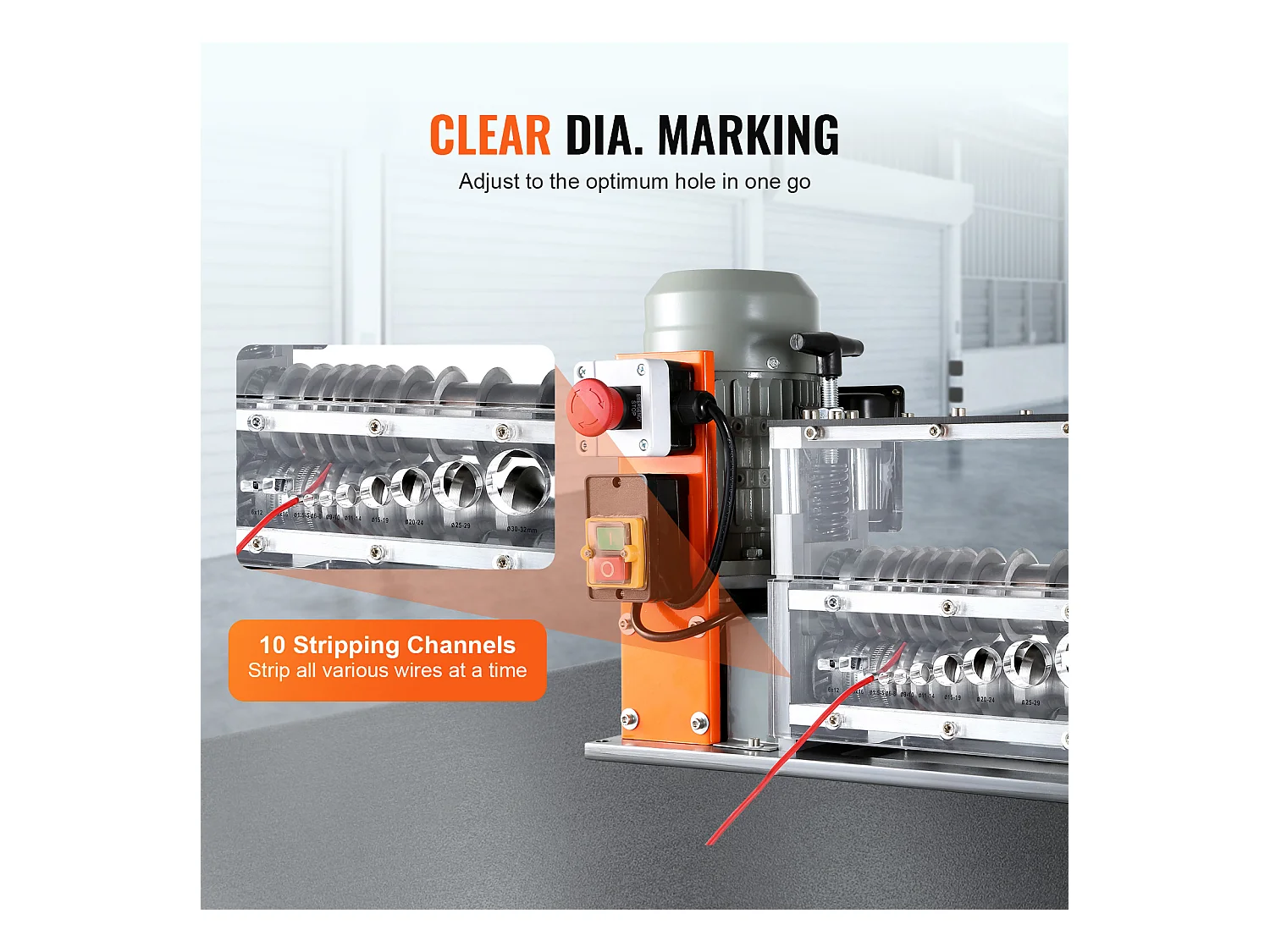 Machine à Dénuder SucceBuy Machine à Dénuder Électrique 0.06''-1.26'' Câble en Cuivre Visuel