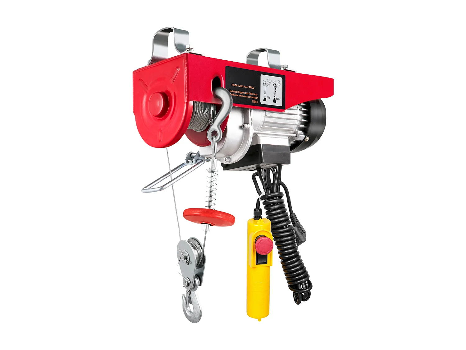 Treuil Électrique 249 kg SucceBuy, Treuil à Câble Électrique, avec Télécommande Filaire, 510 W 220 V, pour Garages, Entrepôts et Usines