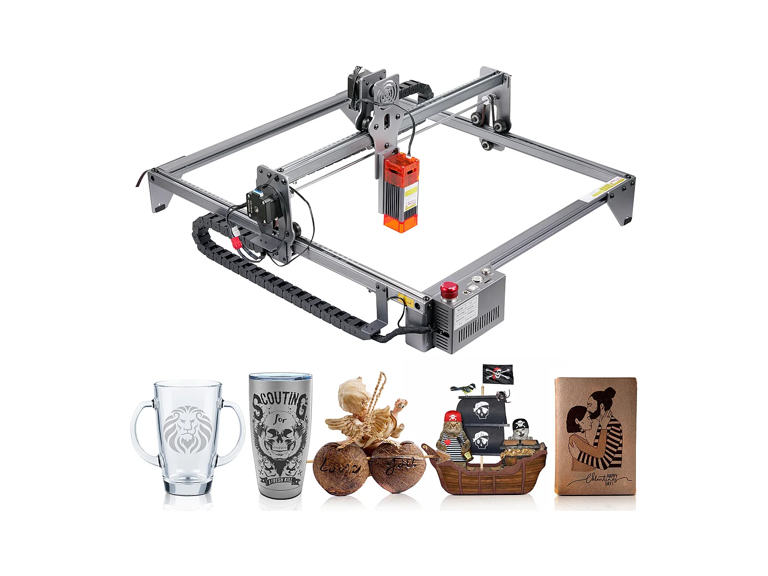 Máquina de Grabado Láser SucceBuy, Grabador Láser de Gran Potencia 5 W con Punto Comprimido y Protección Ocular, para la Madera y Ciertos Metales