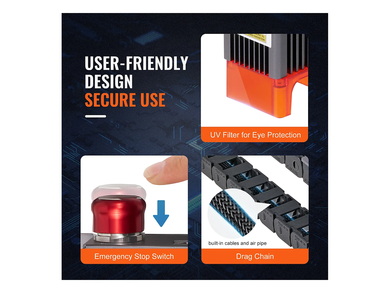 Máquina de Grabado Láser SucceBuy, Grabador Láser de Gran Potencia 5 W con Punto Comprimido y Protección Ocular, para la Madera y Ciertos Metales