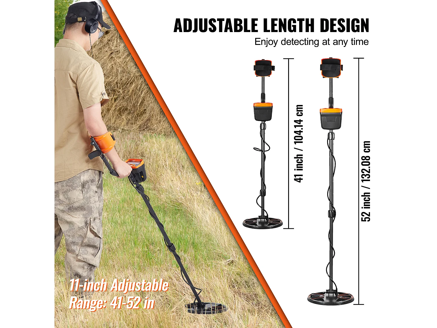 Détecteur de Métaux SucceBuy, 10 » IP68 Waterproof, Détecteur d'Or Professionnel pour Adultes, Noir