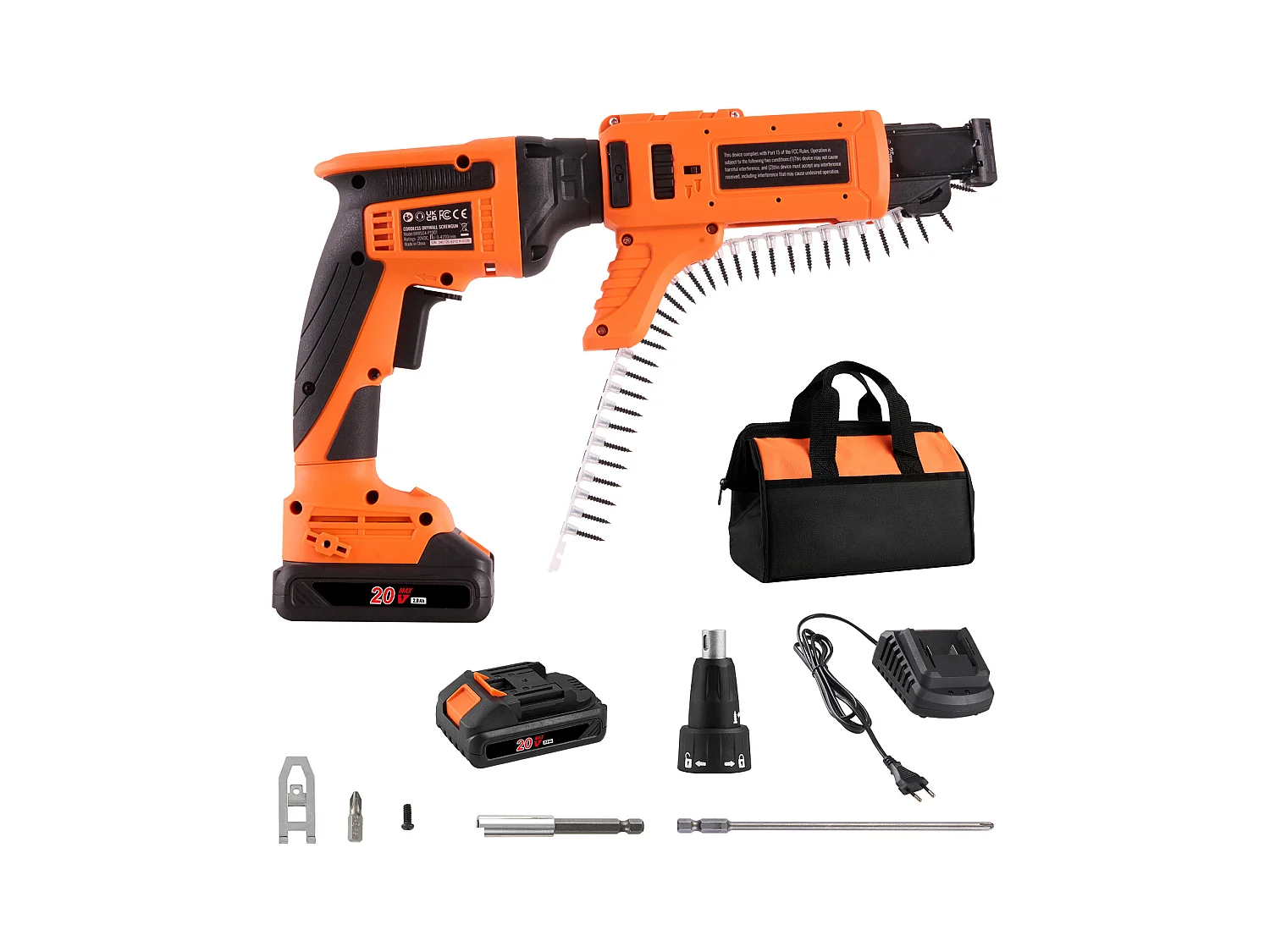 Pistolet à vis pour cloisons sèches SucceBuy à alimentation automatique 20 V Max Kit 4 200 tr/min