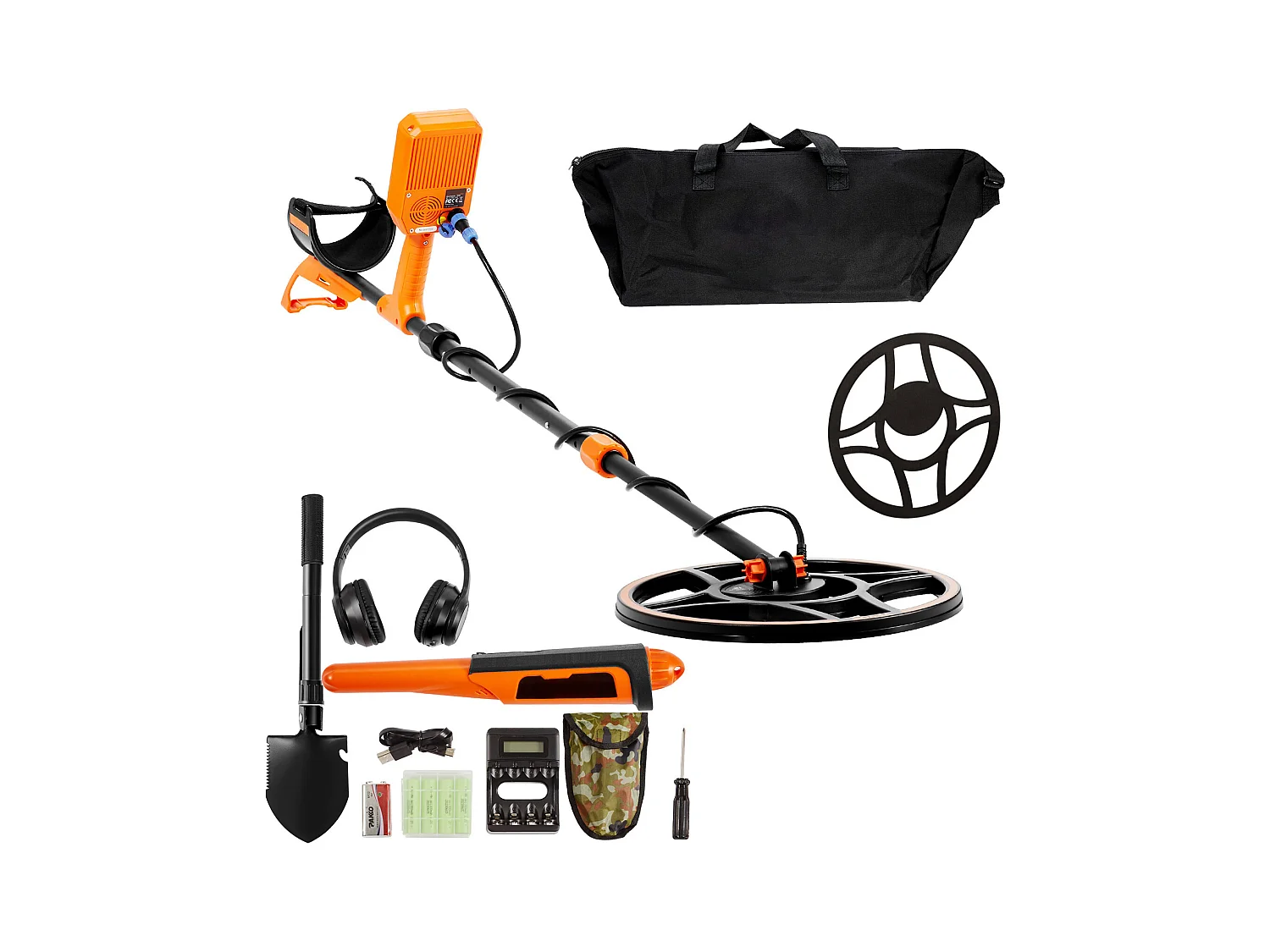 Détecteur de Métaux Étanche SucceBuy, Détecteur d'Or Rechargeable, Bobine de 12 Pouces, Professionnel