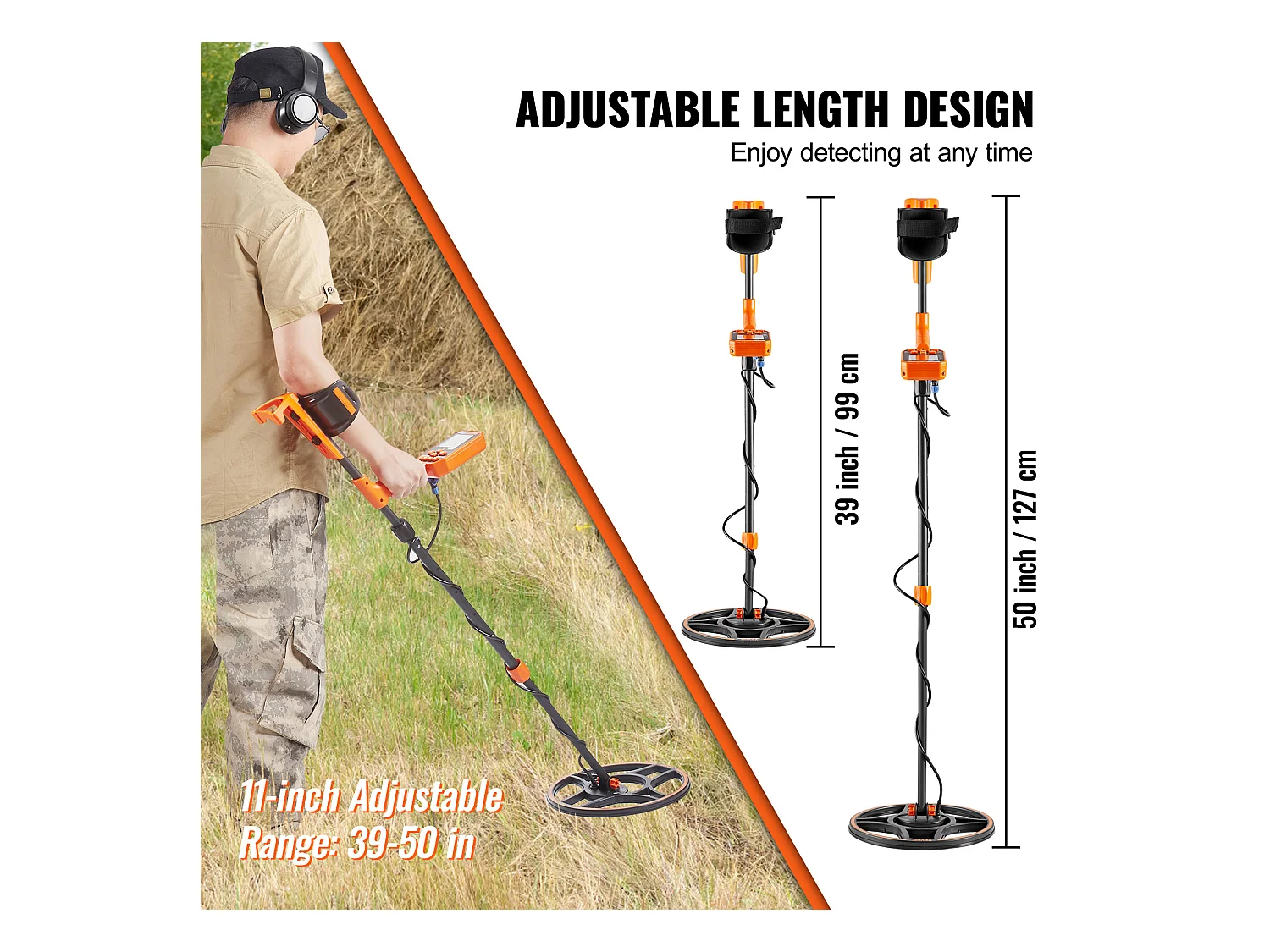 Détecteur de Métaux Étanche SucceBuy, Détecteur d'Or Rechargeable, Bobine de 12 Pouces, Professionnel