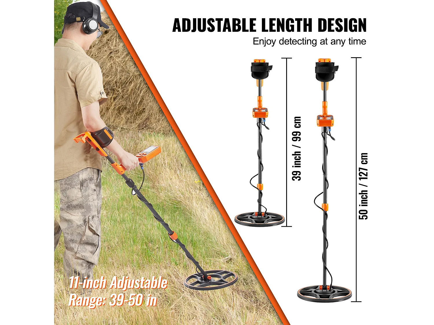 Détecteur de Métaux Étanche SucceBuy, Détecteur d'Or Rechargeable, Bobine de 12 Pouces, Professionnel