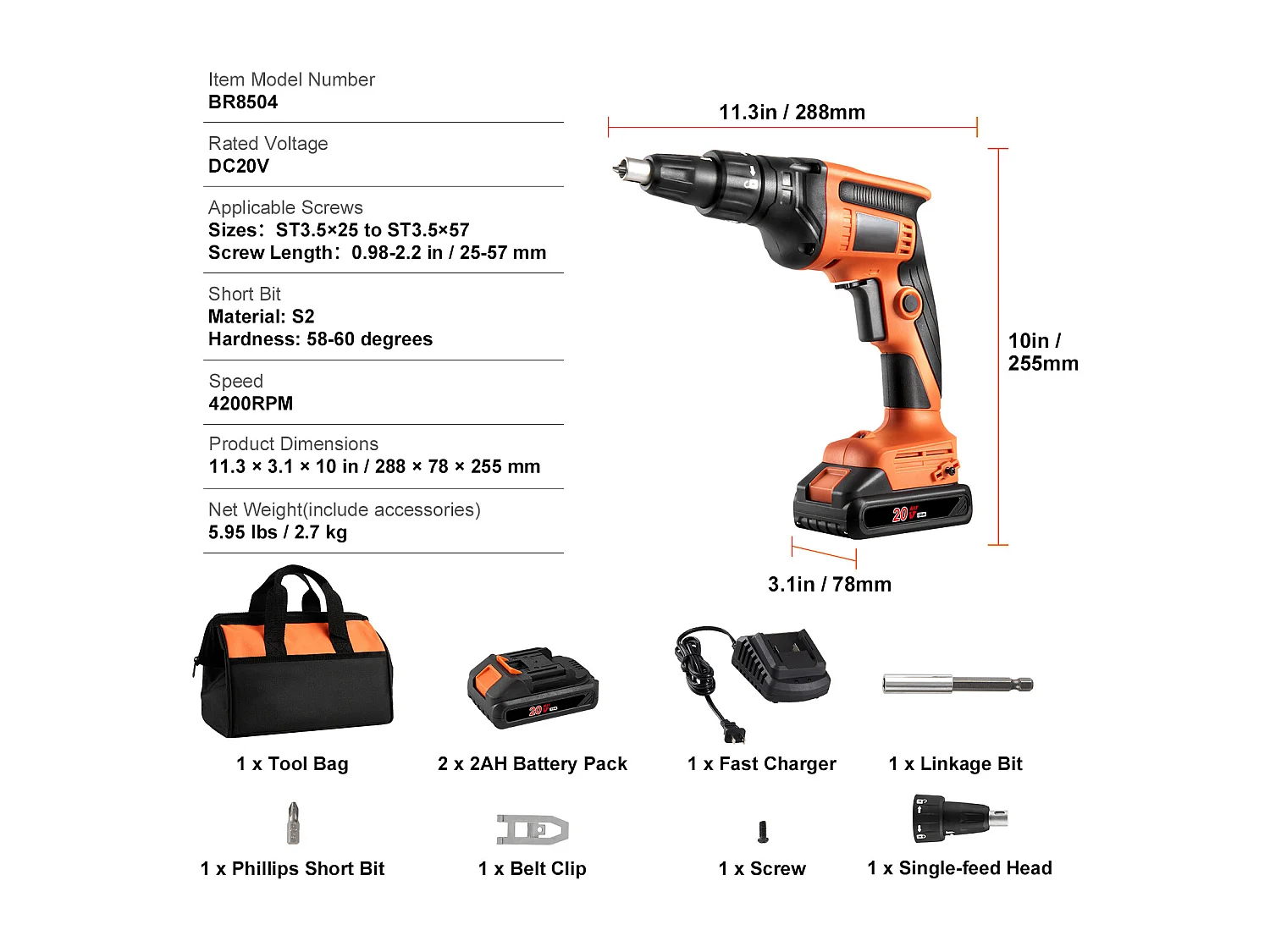 Kit de Visseuse SucceBuy pour Cloisons Sèches  20 V