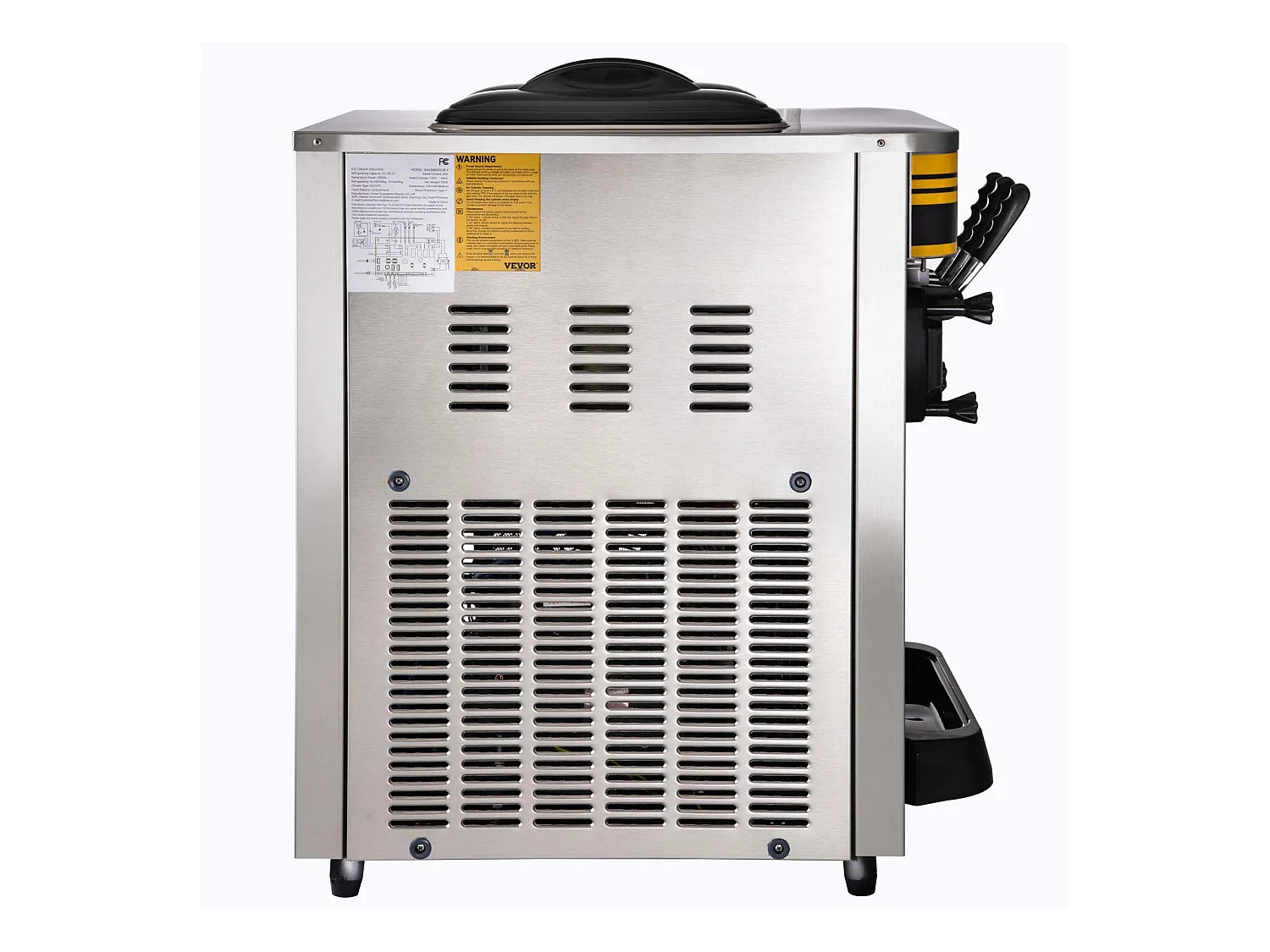 Machine à Crème Glacée SucceBuy, 22-30L/H, 2350W, Machine à Glace Italienne Trémie 6L, en Un Clic 3 Saveurs pour Café et Snack-Bar