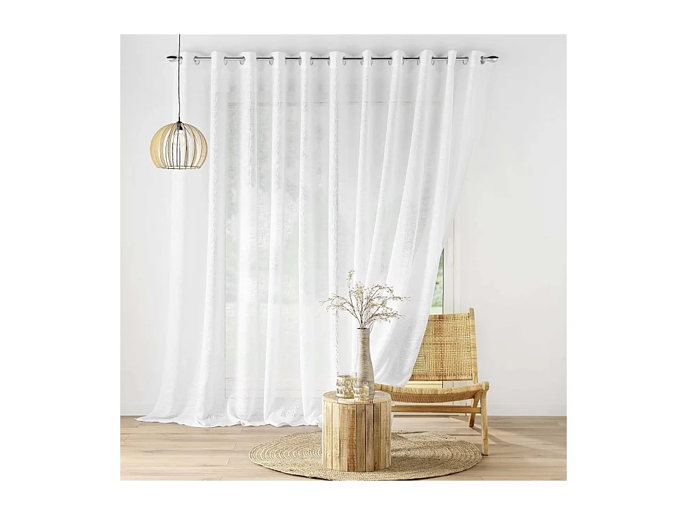 Rideau Voilage à Œillets "Carlin" 400x240cm Naturel