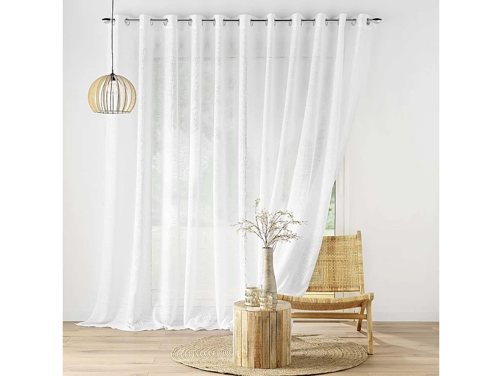 Rideau Voilage à Œillets "Carlin" 400x240cm Naturel